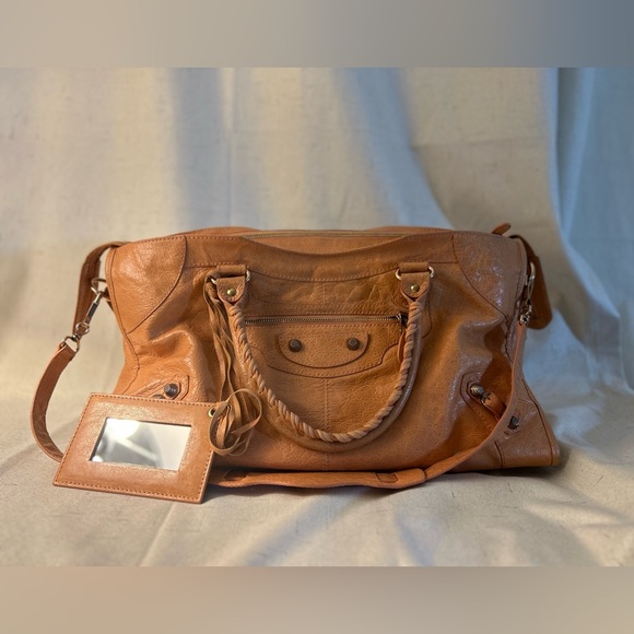 BALENCIAGA Neo Cagole City Burnt Pastel Orange Bag 🧡 RARE UNIQUE COLOR 🧡 - Picture 5 of 8